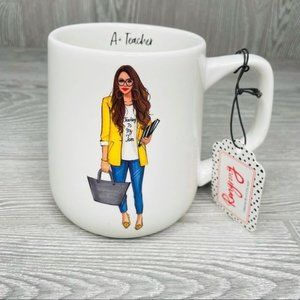 Nwt rongrong devoe teacher coffee cup mug / teacher present
